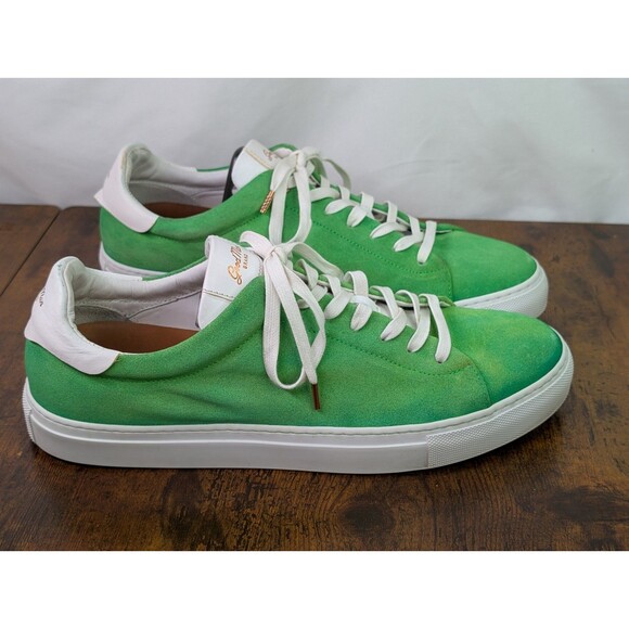 Good Man Brand Legend Low Top Sneakers Green Suede Mens Size US 11 Italy